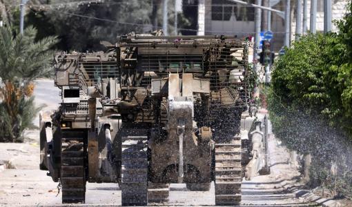 آليات إسرائيلية في مخيم قرب مدينة طولكرم بالضفة الغربية 11/9/2024 | المصدر: الوكالة الأوروبية للصور الصحفية