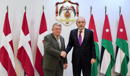 أيمن الصفدي ونظيره الدنماركي لارس لوكه راسموسن في عمّان 14/1/2025 | المصدر: وزارة الخارجية الأردنية