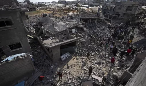 جانب من الدمار جراء القصف الإسرائيلي على قطاع غزة | المصدر: أسوشييتد برس