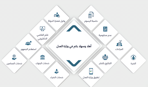 لقطة شاشة من موقع وزارة العدل