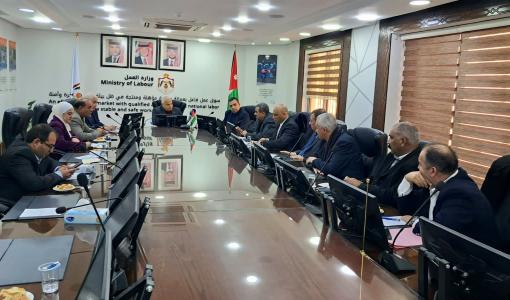 وزير العمل خالد البكار خلال اجتماعه مع لجنة فلسطين النيابية 23/1/2025 | المصدر: وزارة العمل