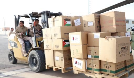 من المساعدات الأردنية القطرية إلى غزة 3/2/2025 | المصدر: الهيئة الخيرية الهاشمية