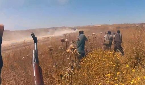 كمين نفذته المقاومة ضد قهوة تابعة للاحتلال في حي التفاح | المصدر: لقطة فيديو نشرته الكتائب