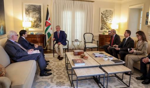 الملك عبدالله الثاني خلال لقائه بوزير الخارجية الأمريكي ماركو روبيو- واشنطن 5/6/2025 | المصدر: الديوان الملكي الهاشمي