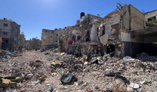 آثار الدمار الذي سببه الاحتلال في حي المنشية بمخيم نور شمس بطولكرم 7/5/2025 | المصدر: فلسطين بوست