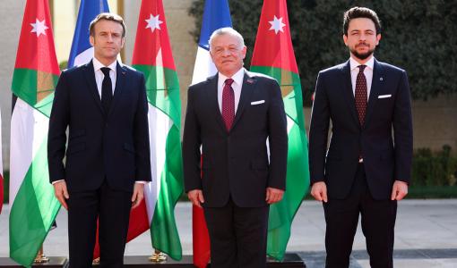 الأردن الملك عبد الله وولي العهد الأمير الحسين وماكرون الأردن الملك عبد الله وولي العهد الأمير الحسين وماكرون | أرشيفية