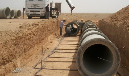 إحدى شبكات الصرف الصحي