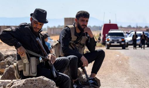 من أفراد قوات الأمن السورية المتمركزة في السويداء 14/7/2025 | المصدر: وكالة الأنباء الفرنسية