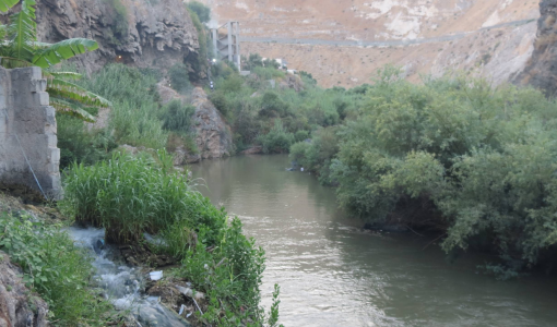 صورة تظهر نهر اليرموك من الجانب الأردني | المصدر: خرائط Google