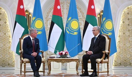الملك عبد الله الثاني والرئيس الكزخي قاسم توكاييف الملك عبد الله الثاني والرئيس الكزخي قاسم توكاييف خلال المباحثات في أستانا 27/8/2025 | المصدر: الديوان الملكي الهاشمي