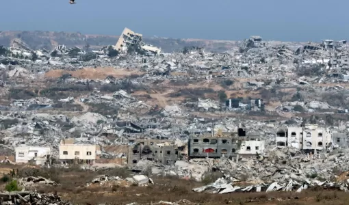 مباني مدمرة بقطاع غزة 13/8/2025 | المصدر: وكالة الأنباء الفرنسية