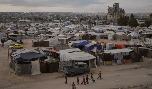 مخيم للنازحين الفلسطينيين في خانيونس بجنوب قطاع غزة مخيم للنازحين الفلسطينيين في خانيونس بجنوب قطاع غزة | أسوشييتد برس