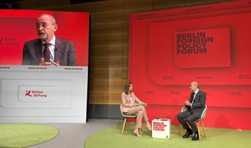 وزير الخارجية أيمن الصفدي في جلسة حوارية بعنوان &quot;منطقة الصراع&quot; ضمن أعمال منتدى برلين للسياسة الخارجية 25/11/2025 | المصدر: وزارة الخارجية