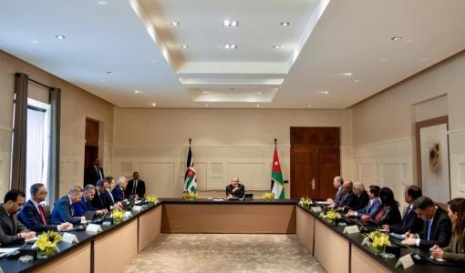 الملك عبد الله الثاني خلال لقاء مجلس نقابة الصحفيين الأردنيين في قصر الحسينية 24/2/2026 | الديوان الملكي الهاشمي