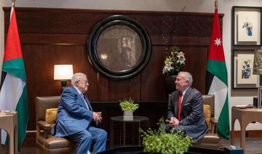 الملك عبدالله الثاني لدى استقباله الرئيس الفلسطيني محمود عباس في قصر الحسينية 9/2/2026 | الديوان الملكي الهاشمي