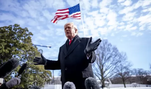 ترامب خلال حديثه مع الصحفيين في البيت الأبيض 27/1/2026 | نيويورك تايمز