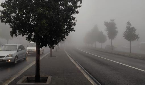 منطقة الجبيهة في عمان خلال منخفض جوي