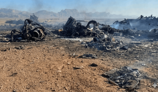 حطام وبقايا طائرات مستهدفة ومحطمة في وسط إيران 5/4/2026  | الحرس الثوري الإيراني