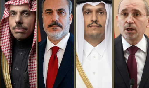وزير الخارجية أيمن الصفدي ونظرائه من قطر وتركيا والسعودية