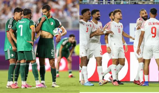 بعض لاعبي منتخبي الأردن والجزائر لكرة القدم