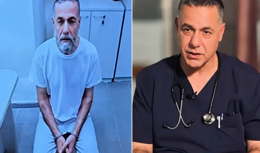 الطبيب الفلسطيني حسام أبو صفية قبل اعتقاله (يمين) وبعد تعرضه للاعتقال وتدهور حالته الصحية (يسار) | الجزيرة