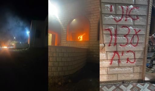 جانب من إحراق المستوطنين للمسجد والمنازل في قرية التوانة 19/7/2026