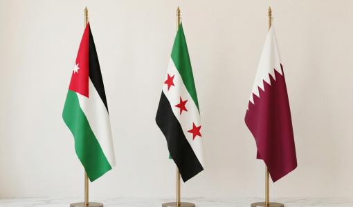أعلام الأردن وسوريا وقطر مولدة بالذكاء الاصطناعي