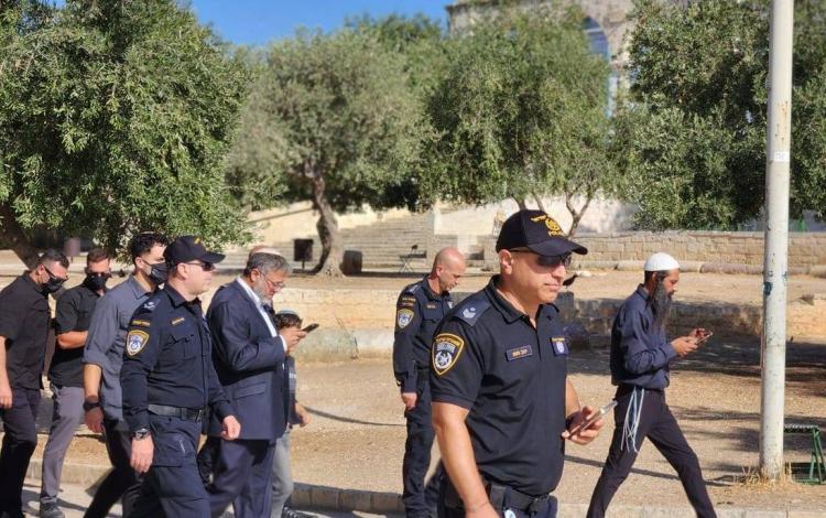 بن غفير خلال اقتحام المسجد الأقصى