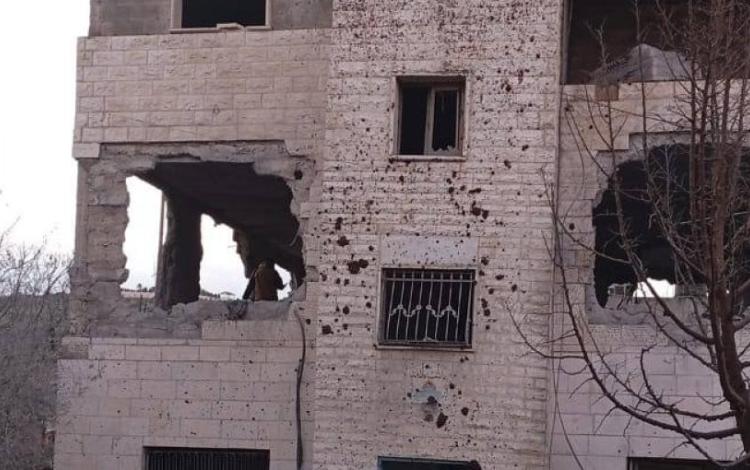 شقة الأسير أحمد أبو الرب في جنين بعد تفجيرها 14/1/2026