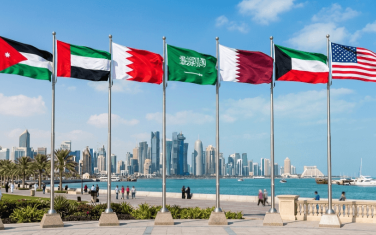 صورة مولدة عبر الذكاء الاصطناعي لأعلام مجموعة من الدول