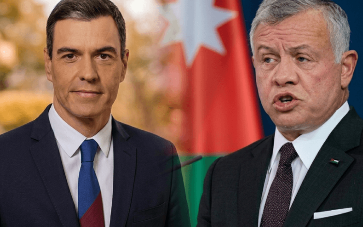 الملك عبدالله الثاني ورئيس الوزراء الإسباني بيدرو سانشيز