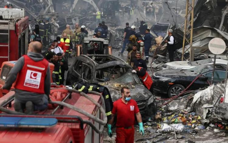 دمار واسع بعد غارات عنيفة شنها جيش الاحتلال الإسرائيلي على لبنان رغم دخول اتفاق وقف إطلاق النار حيز التنفيذ بين إيران والولايات المتحدة 8/4/2026 | رويترز