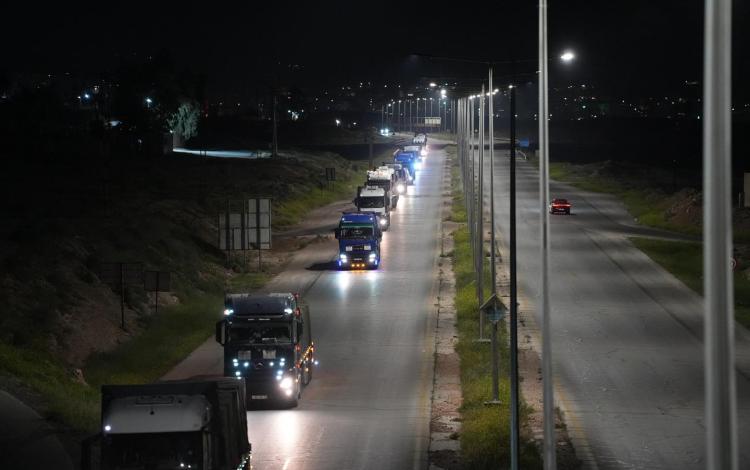 شاحنات أردنية ضمن قافلة مساعدات أرسلها الأردن إلى لبنان 16/4/2026 | الهيئة الخيرية الهاشمية