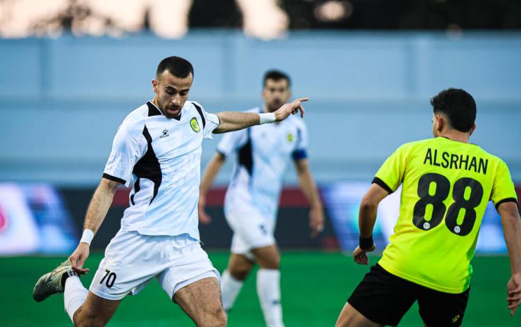 من مباراة الحسين إربد وسما السرحان