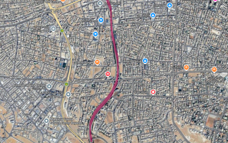 خريطة المنطقة التي ستنفذ فيها أعمال التعبيد | خرائط جوجل