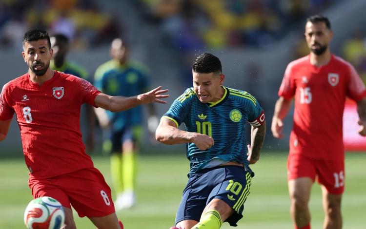 من مباراة المنتخب الأردني أمام كولومبيا