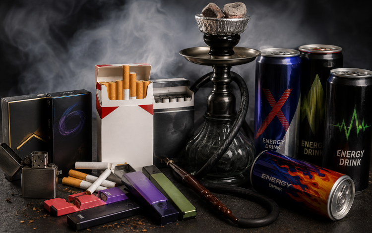 منتجات تبغ ومشروبات طاقة