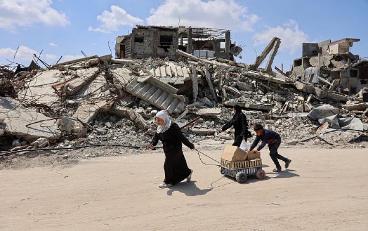 مهجرون فلسطينيون شمالي قطاع غزة 13/4/2026 | فرانس برس
