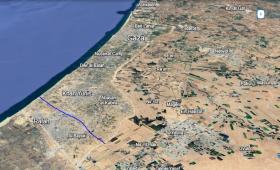 خريطة تظهر محور موراج جنوب قطاع غزة | المصدر: خرائط جوجل