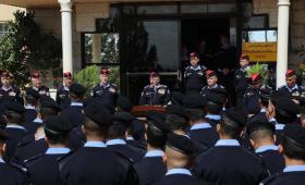 مدير الأمن العام اللواء عبيد الله المعايطة خلال زيارة سابقة لإدارة الدوريات الخارجية 19/3/2025 | مديرية الأمن العام