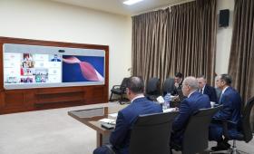 جانب من مشاركة وزير الخارجية أيمن الصفدي في اجتماع عربي عبر تقنية الاتصال المرئي لبحث الاعتداءات الإيرانية على عدد من الدول العربية 29/3/2029 | وزارة الخارجية