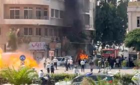 تصاعد الدخان جراء انفجار عبوة ناسفة في دمشق 7/7/2026