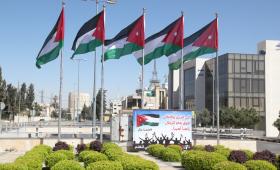 علم الأردن على سواري في العاصمة عمان