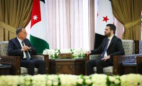 وزير الداخلية مازن الفراية مع نظيره السوري أنس خطاب في العاصمة السورية دمشق 8/7/2026