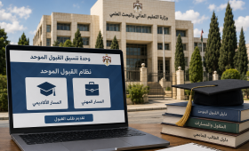 موقع القبول الموحد على شاشة حاسوب محمول